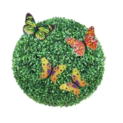 VEVOR Artificial Topiaries Boxwood Trees, 16” Tall (2 Pieces), Ball-Shape Faux Topiaries Plant, All-year Green Feaux Plant Decorative Balls for Backyard, Balcony,Garden, Wedding and Home Décor