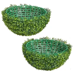 VEVOR Artificial Topiary Ball, 23 inch Faux Boxwood Plant Balls, Fake Silk Tree Look Real, Easy Assembly for Decor Front Porch Outdoor Patio Garden Balcony Backyard and Indoor Home Wedding, Green