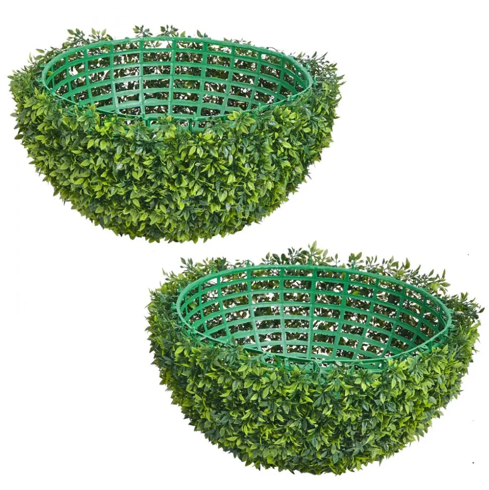 VEVOR Artificial Topiary Ball, 23 inch Faux Boxwood Plant Balls, Fake Silk Tree Look Real, Easy Assembly for Decor Front Porch Outdoor Patio Garden Balcony Backyard and Indoor Home Wedding, Green