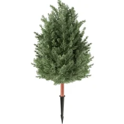 VEVOR Artificial Topiary Cedar Bush 3 Ft Set of 2 Greenery Fake Shrubs, PE Faux Trees with Ground Spikes, Indoor & Outdoor Green Plant for Front Door, Entryway, Porch, Balcony, Patio, Garden