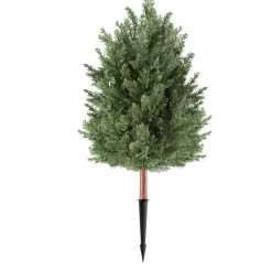 VEVOR Artificial Topiary Cedar Bush 3 Ft Set of 2 Greenery Fake Shrubs, PE Faux Trees with Ground Spikes, Indoor & Outdoor Green Plant for Front Door, Entryway, Porch, Balcony, Patio, Garden