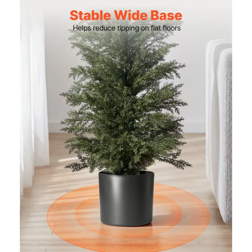 VEVOR Artificial Topiary Cedar Tree 8 Ft Set of 2 with Pot Greenery Decor, Premium PE Fake Trees, Year-Round Indoor & Outdoor Faux Green Plant for Front Door, Entryway, Porch, Balcony, Patio, Garden