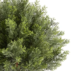 VEVOR Artificial Topiary Cypress Trees with Ground Spike, 16 inch 2 Set Faux Shrubs & Bushes Potted Plants, Fake Silk Tree Look Real for Decor Front Porch Outdoor Indoor Patio Garden Balcony Backyard