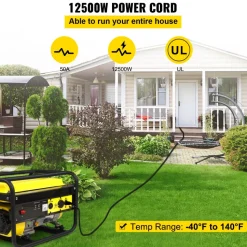 VEVOR 25' 50A RV Camp Power Cord Generator Cord 6/3 + 8/1 AWG NEMA 14-50P to Bare Wire