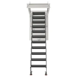 VEVOR Attic Ladder, 660LBS/299.4KG Capacity, Fits 8.5 to 9.4 ft Ceiling Height and 39.4 x 27.5 inch Opening Size, Alloy Steel Pull-Down Retractable Ceiling Stair with Pulling Rod for Attic Loft Roof
