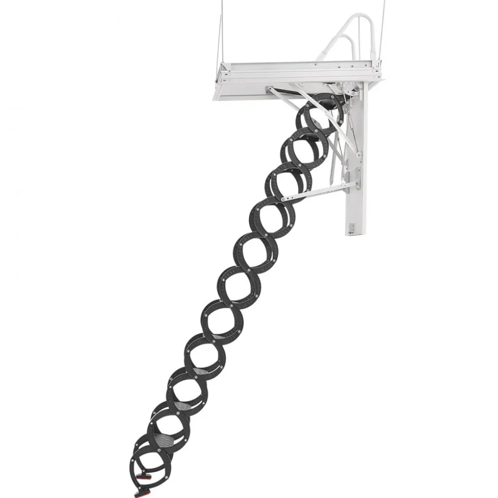 VEVOR Attic Ladder, 660LBS/299.4KG Capacity, Fits 8.5 to 9.4 ft Ceiling Height and 39.4 x 27.5 inch Opening Size, Alloy Steel Pull-Down Retractable Ceiling Stair with Pulling Rod for Attic Loft Roof