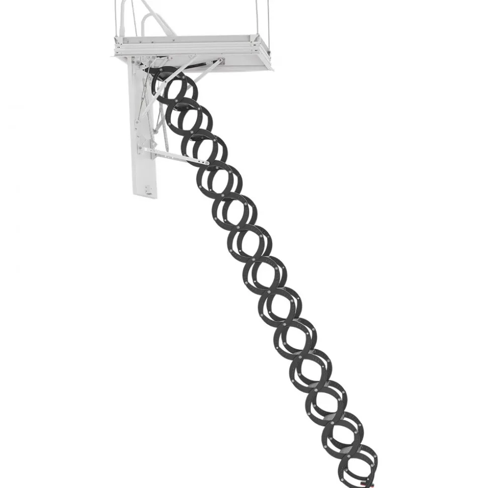 VEVOR Attic Ladder, 660LBS/299.4KG Capacity, Fits 10.5 to 11 ft Ceiling Height and 39.4 x 27.5 inch Opening Size, Alloy Steel Pull-Down Retractable Ceiling Stair with Pulling Rod for Attic Loft Roof