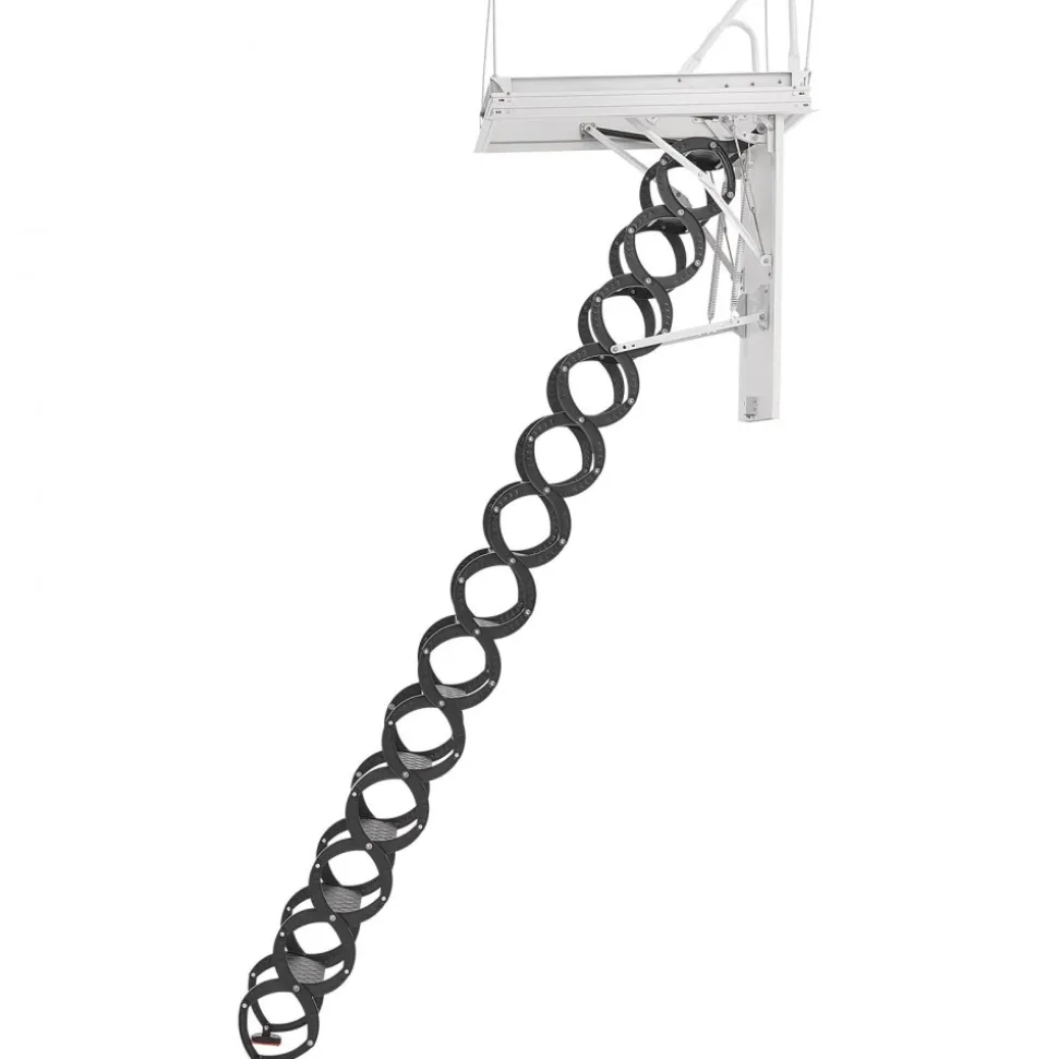 VEVOR Attic Ladder, 660LBS/299.4KG Capacity, Fits 10.5 to 11 ft Ceiling Height and 39.4 x 27.5 inch Opening Size, Alloy Steel Pull-Down Retractable Ceiling Stair with Pulling Rod for Attic Loft Roof