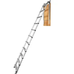 VEVOR Attic Ladder Telescoping, 350-pound Capacity, 39.37" x 23.6", Multi-Purpose Aluminium Extension, Lightweight and Portable, Fits 9.8'-10.5' Ceiling Heights, Convenient Access to Your Attic Standa