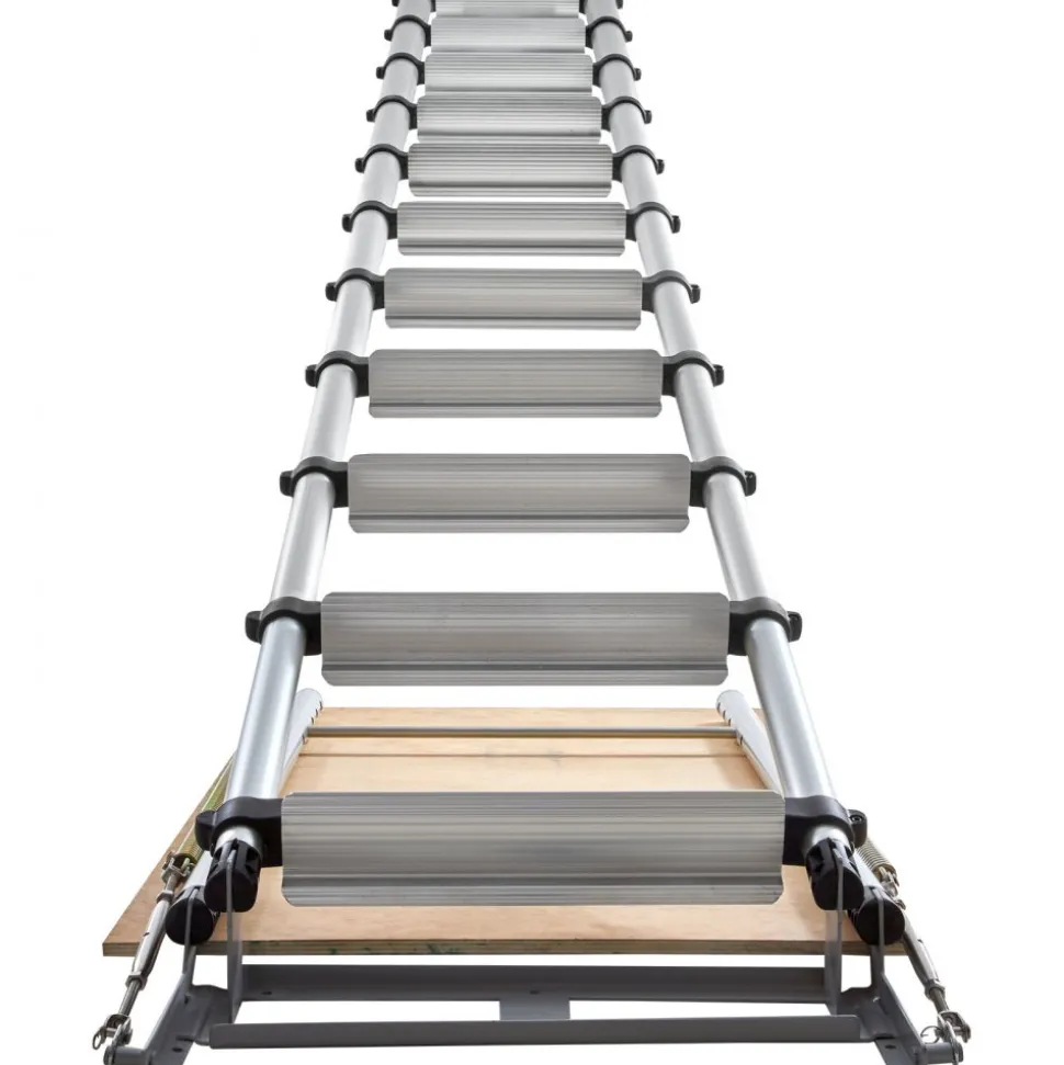 VEVOR Attic Ladder Telescoping, 350-pound Capacity, 39.37" x 23.6", Multi-Purpose Aluminium Extension, Lightweight and Portable, Fits 9.8'-10.5' Ceiling Heights, Convenient Access to Your Attic Standa