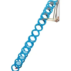 VEVOR Attic Steps Pull Down 12 Steps Attic Stairs, Alloy Attic Access Ladder, Blue Pulldown Attic Stairs, Wall-mounted Folding Stairs for Attic, Retractable Attic Ladder with Armrests, 9.8 feet Height