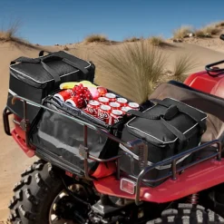 VEVOR ATV Rear Storage Bag, 54L ATV Rear Cargo Bag with 16L Cooler Insulated Bag, 600D Oxford Cloth Storage Rear Rack Seat Bag Fit Most ATVs with Rear Rack, Compatible with ATV, UTV, Can-Am Vehicles