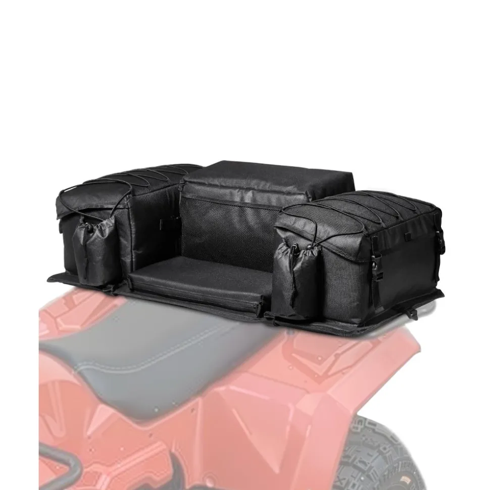 VEVOR ATV Rear Storage Bag, 50L ATV Rear Cargo Bag with Sponge Seat Cushion & Bottle Holder, 600D Oxford Cloth Rear Seat Gear Bag Fit Most ATVs with Rear Rack, Compatible with ATV, UTV, Can-Am Vehicle