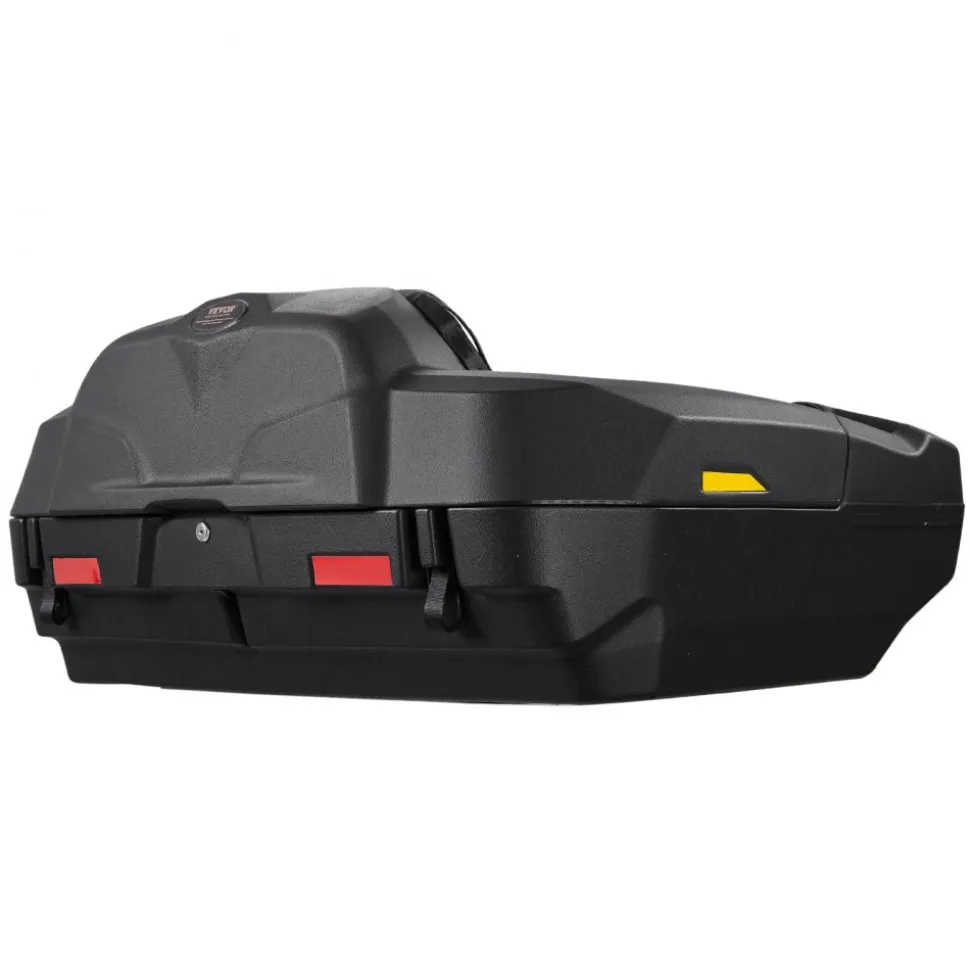 VEVOR ATV Rear Storage Box and Lounger, 95L ATV Cargo Box with Seat & Backrest, Waterproof LLDPE & Lockable Lounger Storage Box Fit Most ATVs with Rear Rack, Compatible with ATV, UTV, Can-Am Vehicles