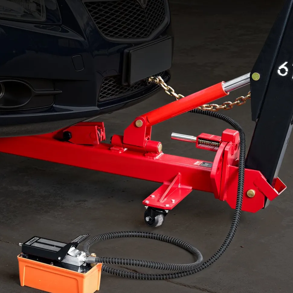 VEVOR Auto Body Frame Puller Straightener, 6T Tension Car Body Repair Equipment with 6000PSI Hydraulic Foot Pump & Swivel Post, Includes 16 Straightening Tools, for Auto Repair Shop, Sedan SUV Pickup