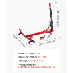 VEVOR Auto Body Frame Puller Straightener, 6T Tension Car Body Repair Equipment with 6000PSI Hydraulic Foot Pump & Swivel Post, Includes 16 Straightening Tools, for Auto Repair Shop, Sedan SUV Pickup