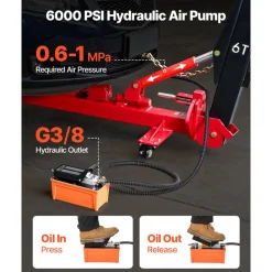 VEVOR Auto Body Frame Puller Straightener, 6T Tension Car Body Repair Equipment with 6000PSI Hydraulic Foot Pump & Swivel Post, Includes 16 Straightening Tools, for Auto Repair Shop, Sedan SUV Pickup