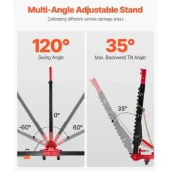 VEVOR Auto Body Frame Puller Straightener, 6T Tension Car Body Repair Equipment with 6000PSI Hydraulic Foot Pump & Swivel Post, Includes 16 Straightening Tools, for Auto Repair Shop, Sedan SUV Pickup