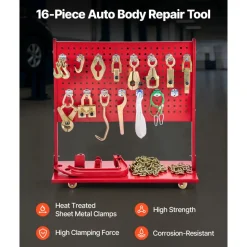 VEVOR Auto Body Frame Puller Straightener, 6T Tension Car Body Repair Equipment with 3T Airbag Jack & 6000PSI Hydraulic Foot Pump, Include 16 Straightening Tools, for Auto Repair Shop Sedan SUV Pickup