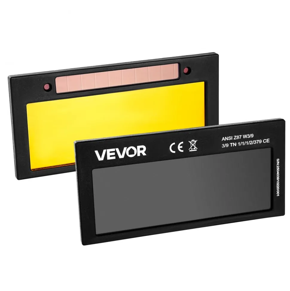 VEVOR Auto Darkening Welding Lens 4.25" x 2", Shade 10 True Color Welding Lens with Dual Arc Sensors & Gold Coating, Compatible with Most Welding Helmets for TIG, MIG, MMA, ARC Applications