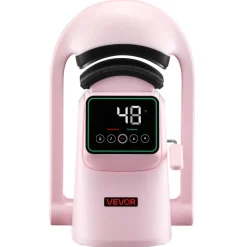 VEVOR Auto Hat Heat Press Machine, with 2pcs Interchangeable Platens, Automatic Open and Release, Touchscreen for Precise Time and Temperature Control, Heat Transfer Printing for Caps, Hats, Pink