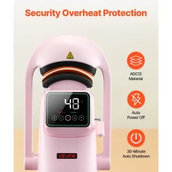 VEVOR Auto Hat Heat Press Machine, with 2pcs Interchangeable Platens, Automatic Open and Release, Touchscreen for Precise Time and Temperature Control, Heat Transfer Printing for Caps, Hats, Pink