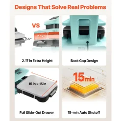 VEVOR Auto Heat Press Machine 15 x 15 inch T-Shirt Press Machine Green, Auto Release and Adjustable Pressure, Digital Display, Rapid and Even Heating, for Sublimation, Vinyl, Heat Transfer Projects