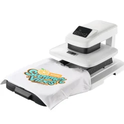 VEVOR Auto Heat Press Machine 15 x 15 inch T-Shirt Press Machine White, Auto Release and Adjustable Pressure, Digital Display, Rapid and Even Heating, for Sublimation, Vinyl, Heat Transfer Projects