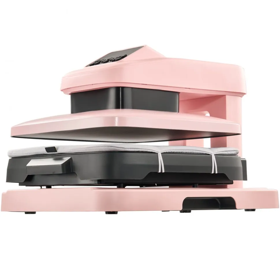 VEVOR Auto Heat Press Machine 15 x 15 inch T-Shirt Press Machine Pink, Auto Release and Adjustable Pressure, Digital Display, Rapid and Even Heating, for Sublimation, Vinyl, Heat Transfer Projects