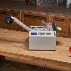 VEVOR Auto Heat-Shrink Tube Cutter, Cable Pipe Cutting Machine with 1mm-85mm Cutting Width, 0.1mm-99999.9mm Length, Automatic Tube Cutter for Heat Shrink Tube, Fiberglass Tube, Cable, Yellow Wax Tubes