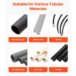 VEVOR Auto Heat-Shrink Tube Cutter, Automatic Pipe Cutting Machine with LCD Display, 1mm-20mm Cutting Diameter, 0.1mm-99999.9mm Cutting Length, Ideal for PVC PE Tube, Silicone Tube, Soft Water Pipe