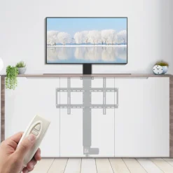 VEVOR Automated TV Elevator, 31" Stroke for Up to 60" Screens, Adjustable Height 42"-73", Remote Controlled, Supports 132 lbs