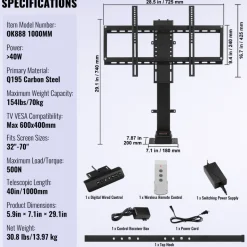 VEVOR Automated TV Elevator, 39.4