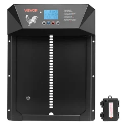 VEVOR Automatic Chicken Coop Door, DC & Battery Powered Chicken Door with LCD Display, Light Sensor, Timer & Manual Setting, Anti-Pinch Security, Durable Aluminum Alloy, Chick Run Gate Opener for Farm