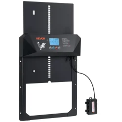 VEVOR Automatic Chicken Coop Door, DC & Battery Powered Chicken Door with LCD Display, Light Sensor, Timer & Manual Setting, Anti-Pinch Security, Durable Aluminum Alloy, Chick Run Gate Opener for Farm