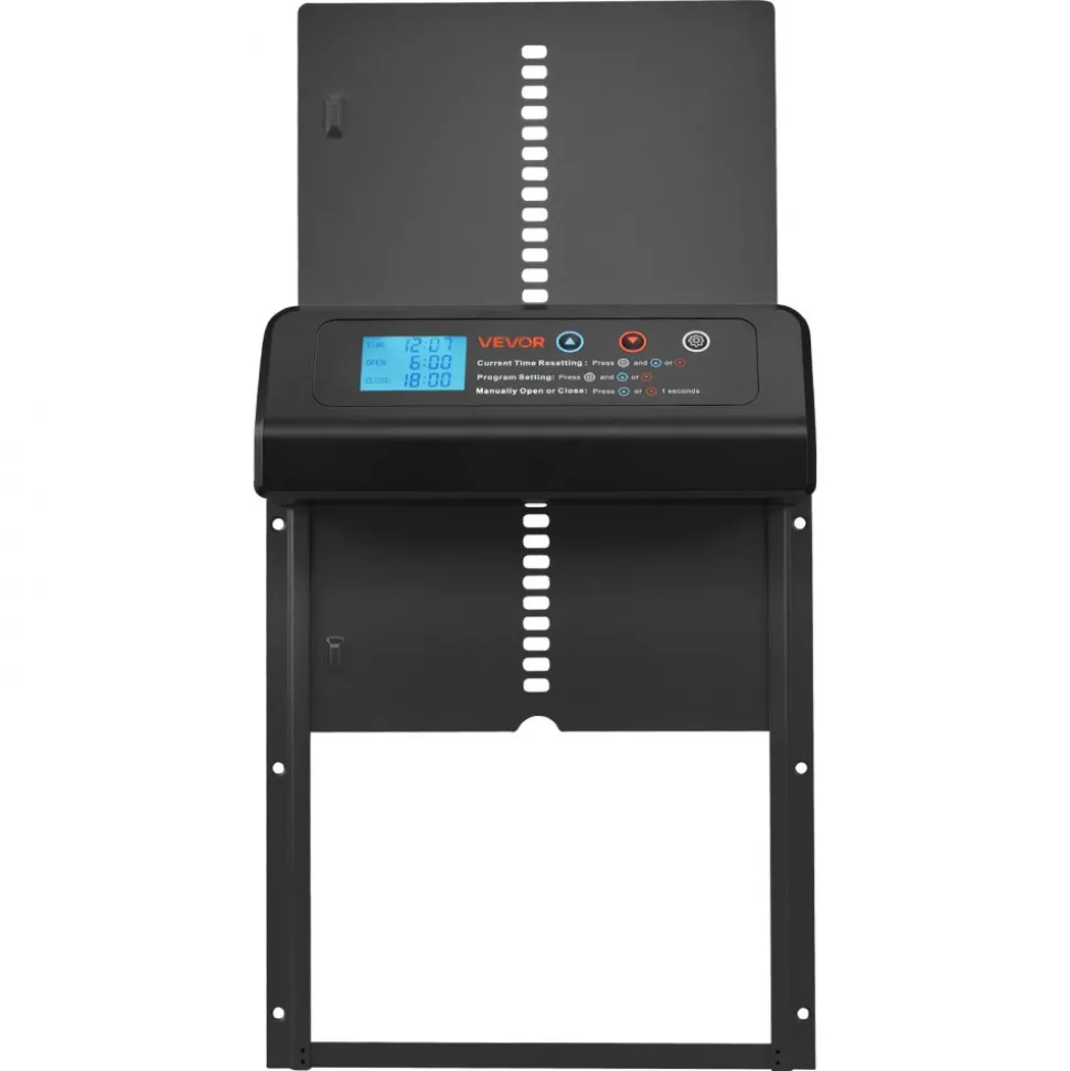 VEVOR Automatic Chicken Coop Door, Battery Powered Chicken Coop Door with Timer & Manual Setting, Anti-Pinch Security, Durable Aluminum Alloy, Auto Chick Run Gate Opener with Waterproof Sealing, Black