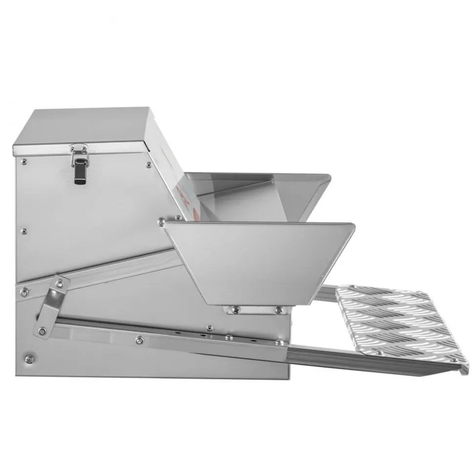 VEVOR Automatic Chicken Feeder, 40 lbs Capacity, Rainproof Treadle Poultry Feeder with Lockable Lid, No Waste, Galvanized Steel Construction, Outdoor Use, for Chicken, Bantams, Poultry, Pheasants