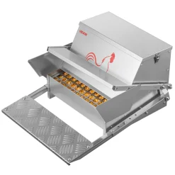 VEVOR Automatic Chicken Feeder, 40 lbs Capacity, Rainproof Treadle Poultry Feeder with Lockable Lid, No Waste, Galvanized Steel Construction, Outdoor Use, for Chicken, Bantams, Poultry, Pheasants