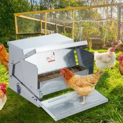 VEVOR Automatic Chicken Feeder, 25 lbs Capacity Feeds 10 Chickens up to 11 Days, Galvanized Steel Poultry Feeder