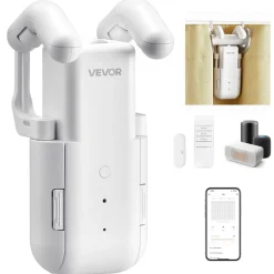 VEVOR Automatic Curtain Opener, APP and Remote Control, Hub Included, Electric Smart Curtain Opener Compatible with Alexa and Google Home, Timed Opening and Closing, Silent Mode, for Roman Rods