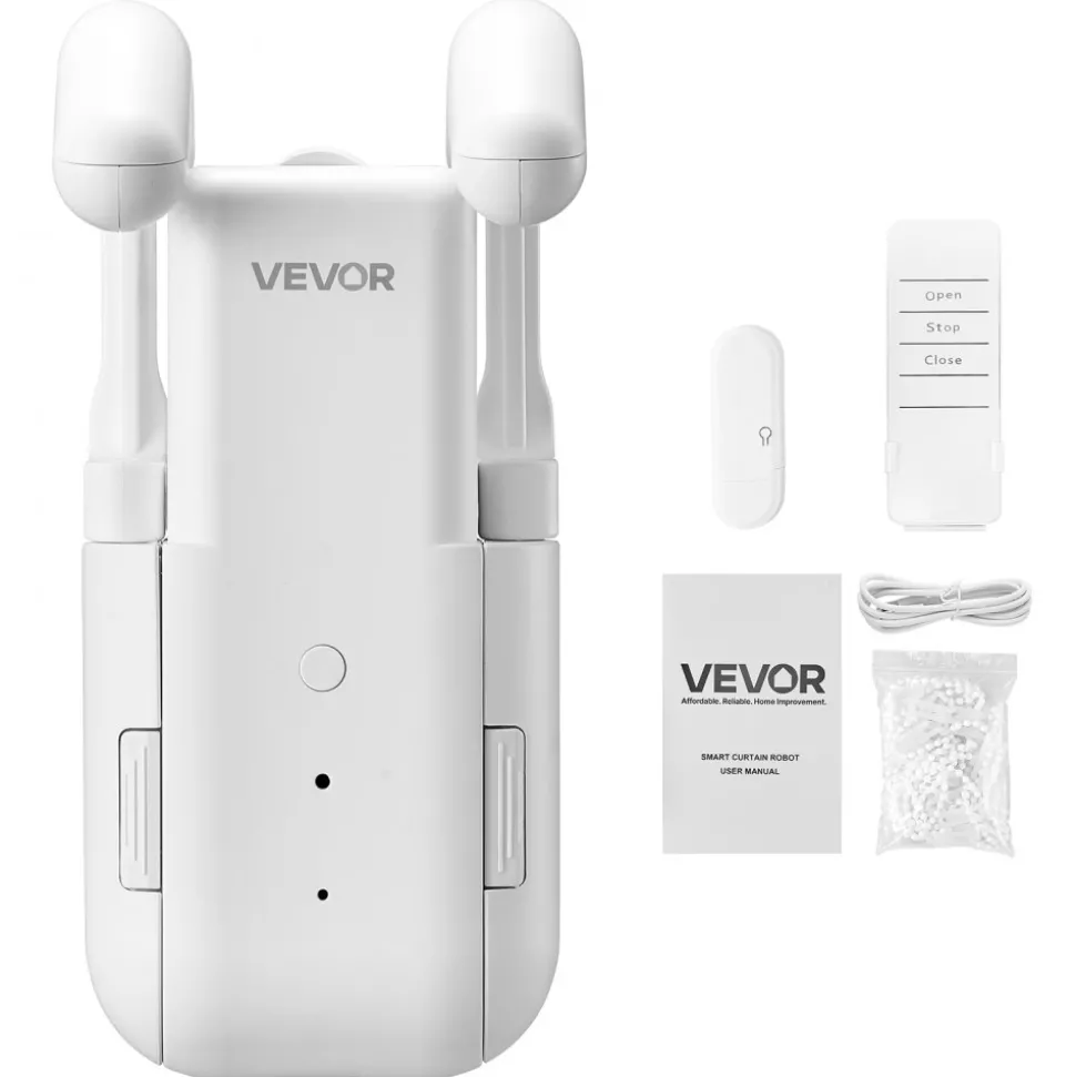 VEVOR Automatic Curtain Opener, APP and Remote Control, Hub Included, Electric Smart Curtain Opener Compatible with Alexa and Google Home, Timed Opening and Closing, Silent Mode, for Roman Rods