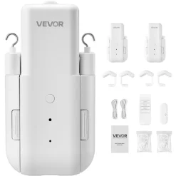 VEVOR Automatic Curtain Opener, 2 Pack, APP and Remote Control, Hub Included, Electric Smart Curtain Opener Compatible with Alexa and Google Home, Timed Opening and Closing, for Roman Rods, U/I Rails