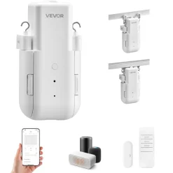 VEVOR Automatic Curtain Opener, APP and Remote Control, Hub Included, Electric Smart Curtain Opener Compatible with Alexa and Google Home, Timed Opening and Closing, for U-shaped/I-shaped Rails