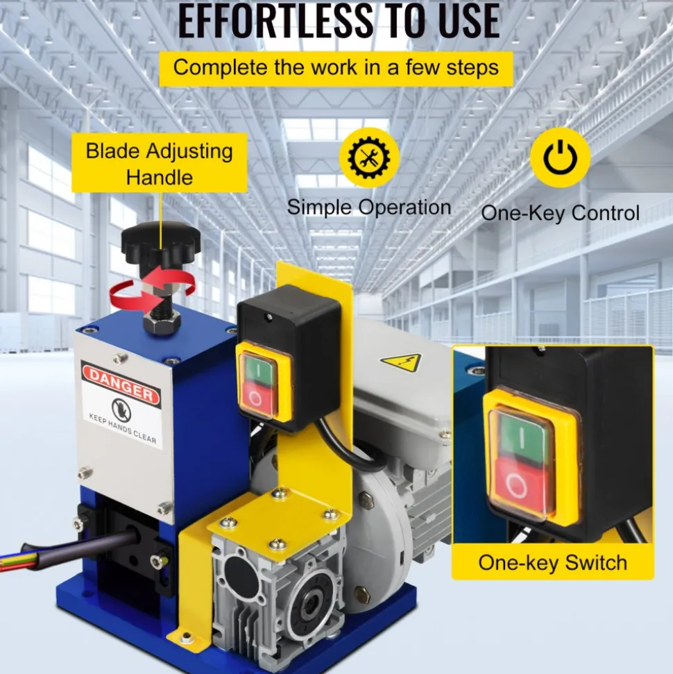 VEVOR Automatic Electric Wire Stripping Machine 0.05"-0.98",Portable Dark Blue Wire Stripper, Wire Stripping Machine Tool for Scrap Copper Recycling (Dark Blue)