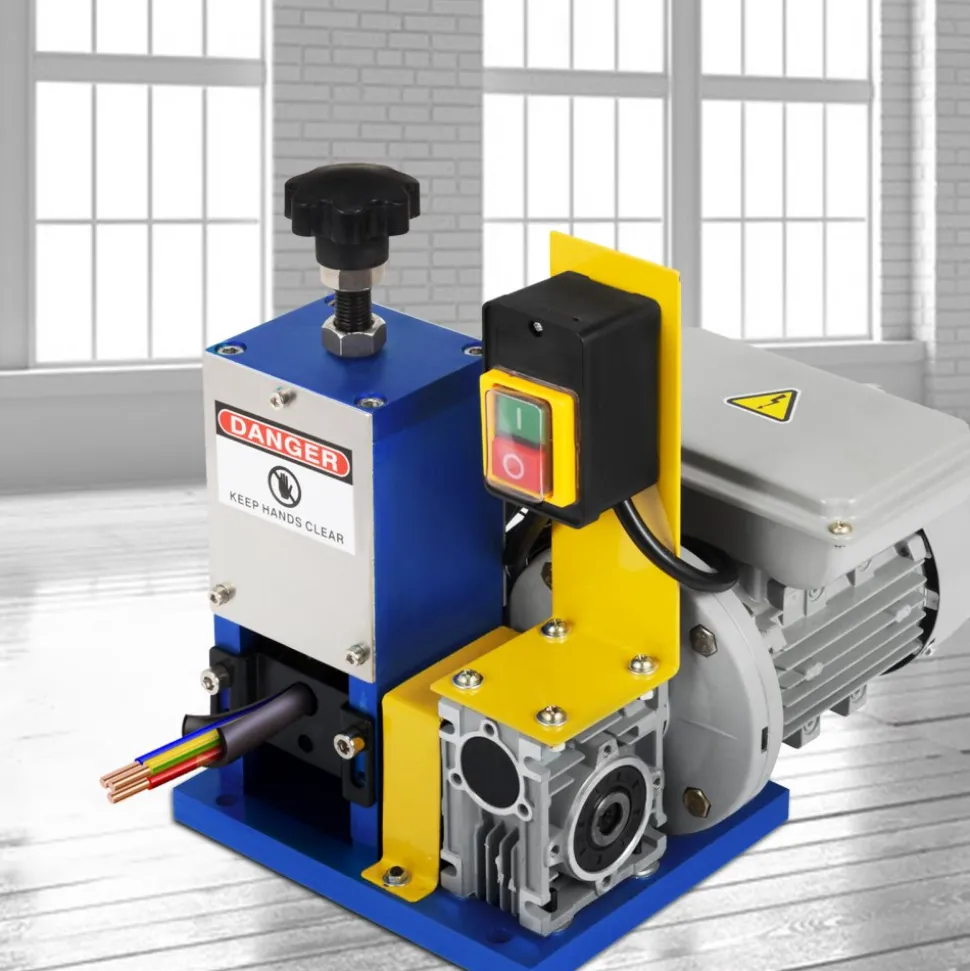 VEVOR Automatic Electric Wire Stripping Machine 0.05"-0.98",Portable Dark Blue Wire Stripper, Wire Stripping Machine Tool for Scrap Copper Recycling (Dark Blue)
