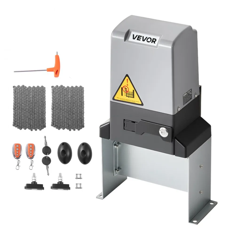VEVOR Automatic Gate Opener, 1200W Electric Sliding Gate Opener for Doors up to 65.6ft 5732lbs, Chain Drive Rolling Door Motor with Infrared Sensor & 2 Remote Controls, Driveway Gates Opening System