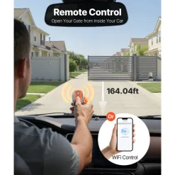 VEVOR Automatic Gate Opener, 900W Electric Sliding Gate Opener for Doors up to 65.6ft 4409lbs, Chain Drive Rolling Door Motor with Infrared Sensor & 2 Remote Controls, Driveway Gates Opening System