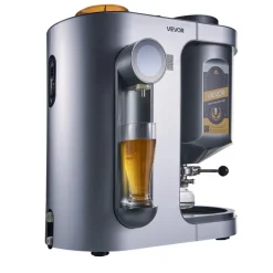 VEVOR Automatic Home Beer Brewer, 1500W Electric Beer Brewing Machine, 3.43 Gal All-in-One Home Brewer with Mash Boil Device, 304 Stainless Steel Internal Tank, Auto Temperature & Pressure Control