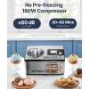 VEVOR Automatic Ice Cream Maker with Built-in Compressor, 2 Quart No Pre-freezing Fruit Yogurt Machine, Stainless Steel Electric Sorbet Maker, 3 Modes Gelato Maker with LCD Display & Timer, Silver