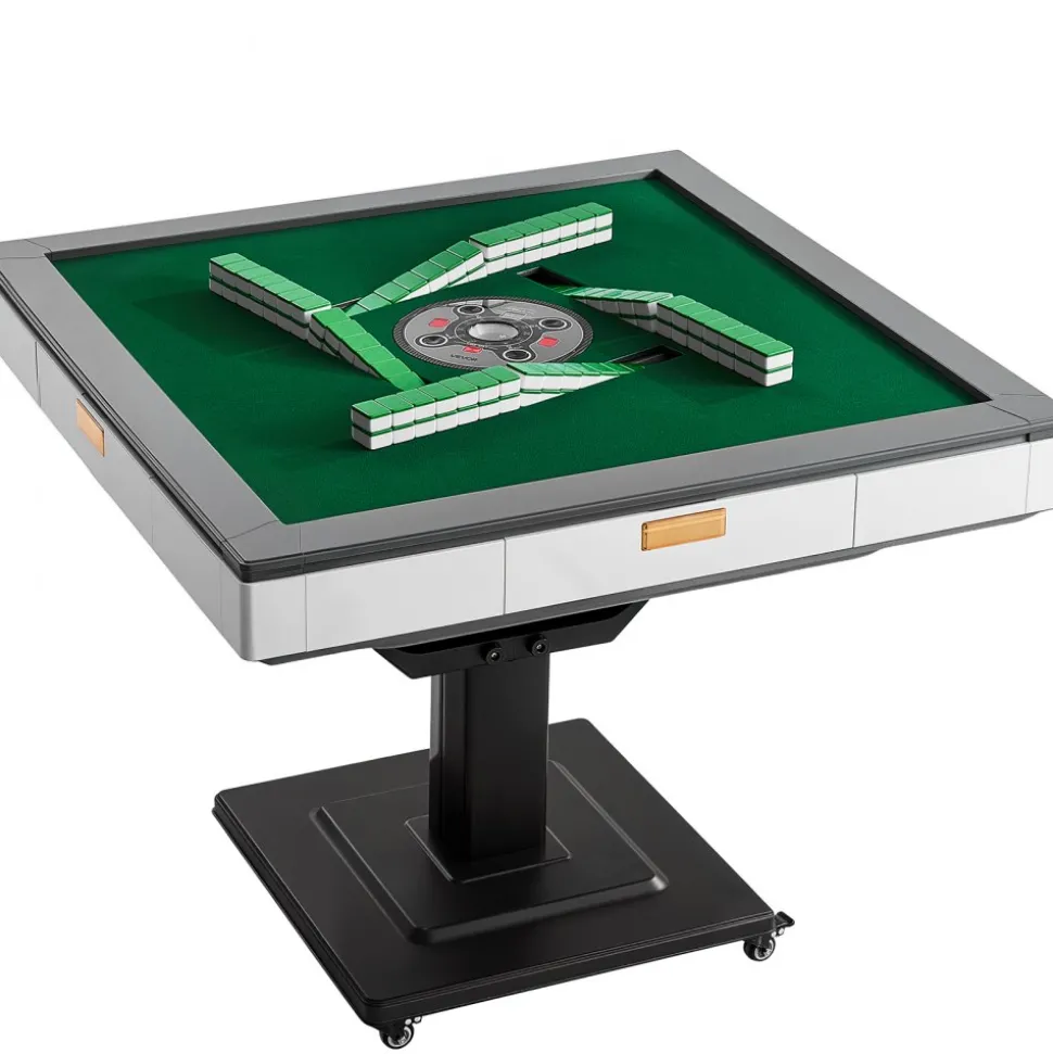 VEVOR Automatic Mahjong Table with Wheels, 2 Sets of 42 mm Tiles (152 Pcs), Roller Coaster Style Mahjong-Table, Foldable and Automatic Shuffler, for Home, Outdoor Leisure & Gifts for Mahjong Players